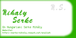 mihaly serke business card
